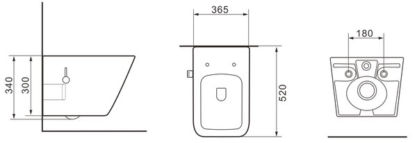 Erga Mery, závesná WC misa s funkciou bidetu, Rimless + toaletné sedadlo, biela lesklá, ERG-V03-MERY-RIM-BID-WH