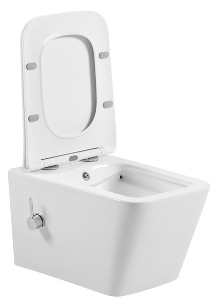 Erga Mery, závesná WC misa s funkciou bidetu, Rimless + toaletné sedadlo, biela lesklá, ERG-V03-MERY-RIM-BID-WH