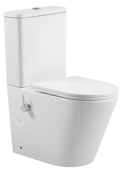 Erga Tina, WC kombi misa 620x365x820 mm, Rimless + funkcia bidetu + toaletné sedadlo, biela lesklá, ERG-V03-TINA-TO2-BID-WH