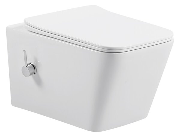 Erga Mery, závesná WC misa s funkciou bidetu, Rimless + toaletné sedadlo, biela lesklá, ERG-V03-MERY-RIM-BID-WH