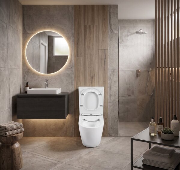 Erga Siena, WC kombi misa 620x365x820 mm, Rimless + toaletné sedadlo, biela lesklá, ERG-V03-SIENA-RIM-WH