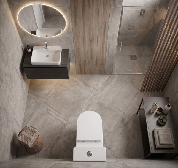 Erga Siena, WC kombi misa 620x365x820 mm, Rimless + toaletné sedadlo, biela lesklá, ERG-V03-SIENA-RIM-WH