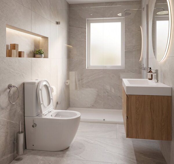 Erga Siena, WC kombi misa 620x380x820 mm, Rimless + funkcia bidetu + toaletné sedadlo, biela lesklá, ERG-V03-SIENA-RIM-BID-WH