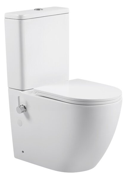 Erga Siena, WC kombi misa 620x380x820 mm, Rimless + funkcia bidetu + toaletné sedadlo, biela lesklá, ERG-V03-SIENA-RIM-BID-WH