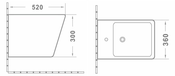 Erga Mery, závesný bidet 520x360x300 mm, biela lesklá, ERG-V03-MERY-BD-WH