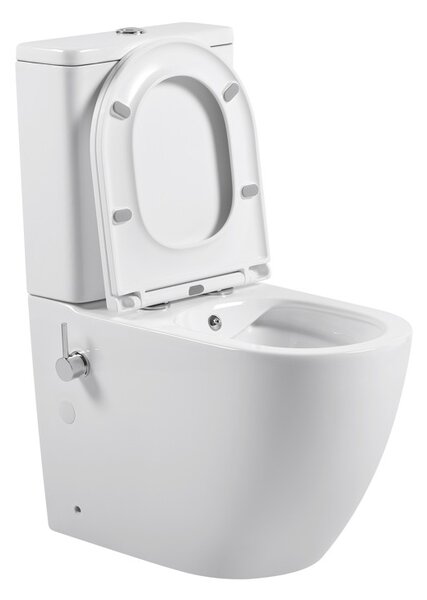 Erga Siena, WC kombi misa 620x380x820 mm, Rimless + funkcia bidetu + toaletné sedadlo, biela lesklá, ERG-V03-SIENA-RIM-BID-WH