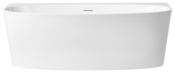 Vaňa lesklá biela akrylová oválna 170 x 80 cm klasická vaňa k stene moderný štýl