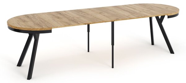 Dekorstudio Rozkladací okrúhly stôl CRESCO Round 100-300cm - dub zlatý craft