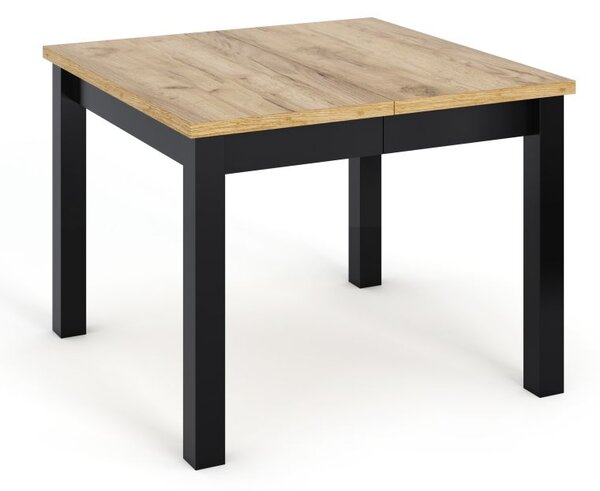 Dekorstudio Rozkladací jedálenský stôl CRESCO 90-290x90cm - dub zlatý craft s čiernymi nohami