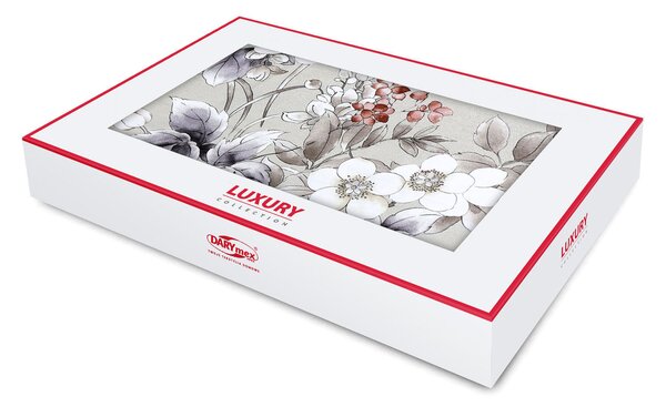 SATÉNOVÉ OBLIEČKY LUXURY ALENYA 200X220 CM, 2KS 70X80 CM KVETY