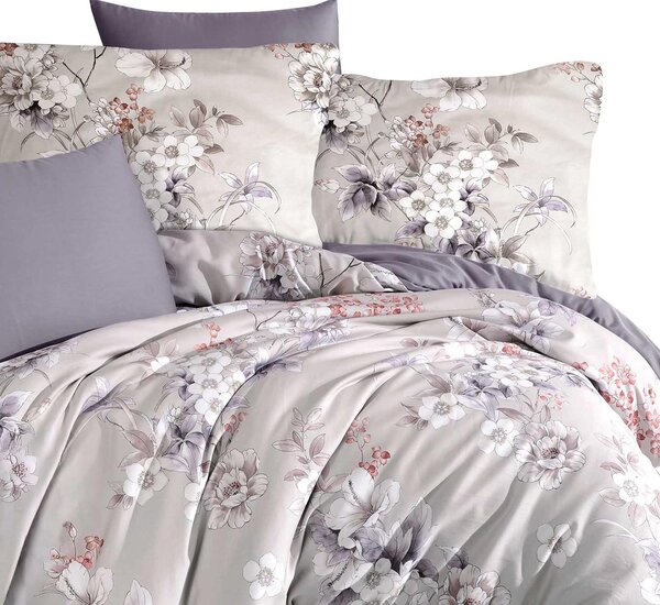 SATÉNOVÉ OBLIEČKY LUXURY ALENYA 200X220 CM, 2KS 70X80 CM KVETY