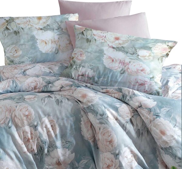 SATÉNOVÉ OBLIEČKY LUXURY HAVIN 160X200 CM, 2KS 70X80 CM KVETY