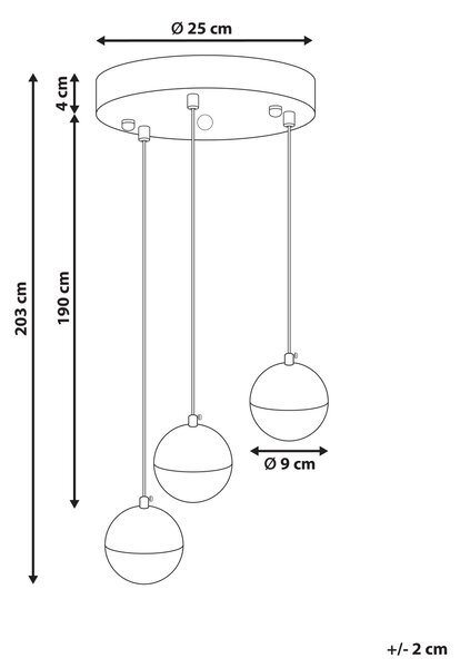 Závesná lampa čierna kov 3 LED svetlá okrúhle tienidlá moderný štýl osvetlenie obývačka jedáleň
