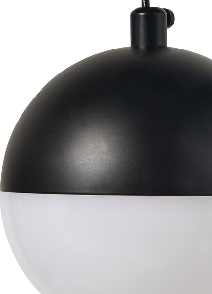 Závesná lampa čierna kov 3 LED svetlá okrúhle tienidlá moderný štýl osvetlenie obývačka jedáleň
