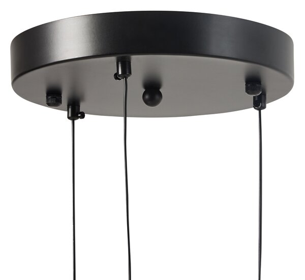 Závesná lampa čierna kov 3 LED svetlá okrúhle tienidlá moderný štýl osvetlenie obývačka jedáleň