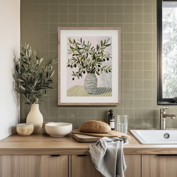 Tlačený obraz s rámom 40x50 cm Olive Bunch II – Styler