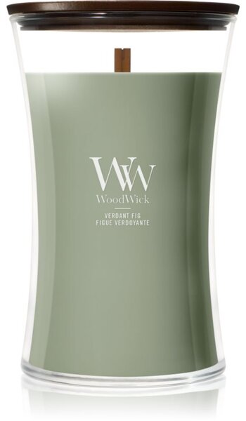 Woodwick Verdant Fig vonná sviečka s dreveným knotom 610 g