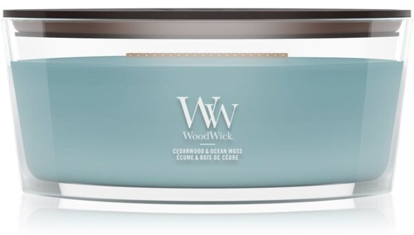 Woodwick Cedarwood & Ocean Moss vonná sviečka s dreveným knotom 453.6 g