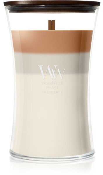 Woodwick Trilogy Café Macchiato vonná sviečka s dreveným knotom 610 g