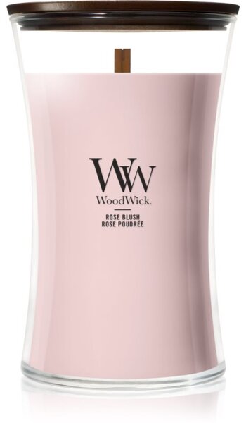 Woodwick Rose Blush vonná sviečka s dreveným knotom 610 g