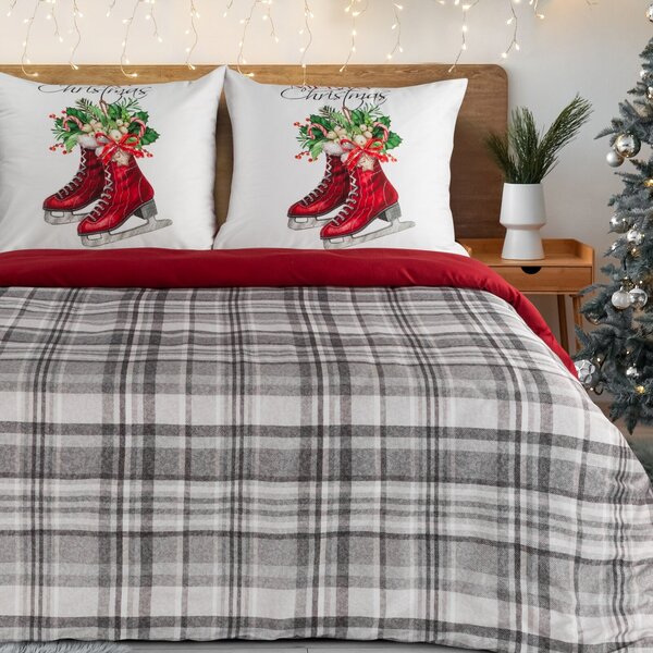 VIANOČNÉ RENFORCÉ OBLIEČKY NORD 200X220 CM, 1 KS 70X80 CM VZOROVANÉ