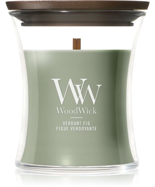 Woodwick Verdant Fig vonná sviečka s dreveným knotom 85 g
