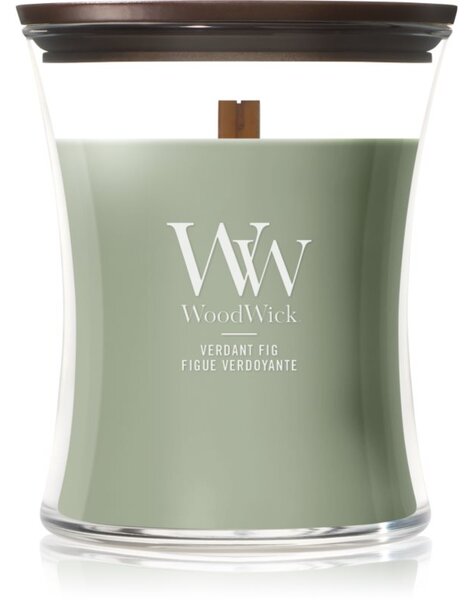 Woodwick Verdant Fig vonná sviečka s dreveným knotom 275 g