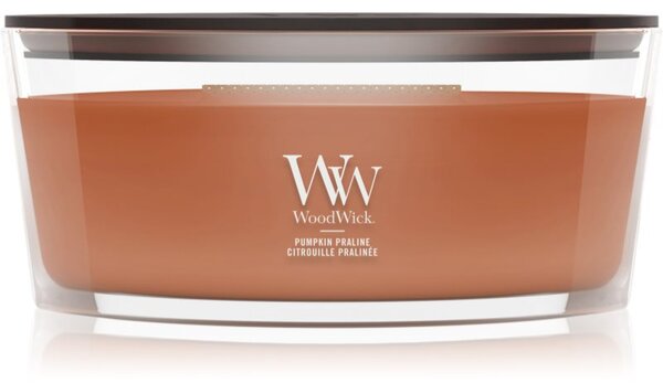 Woodwick Pumpkin Praline vonná sviečka s dreveným knotom 453.6 g