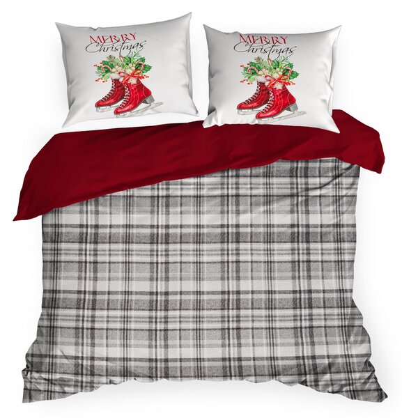 VIANOČNÉ RENFORCÉ OBLIEČKY NORD 200X220 CM, 1 KS 70X80 CM VZOROVANÉ