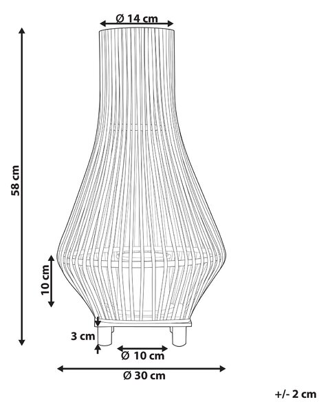 Lampáš svetlohnedý vŕbové drevo 58 cm so skleneným stojanom na sviečku boho štýl interiérový doplnok