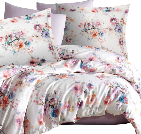 SATÉNOVÉ OBLIEČKY LUXURY FARYA 160X200 CM, 2KS 70X80 CM KVETY