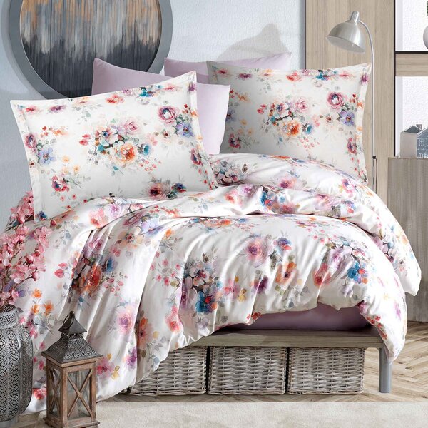 SATÉNOVÉ OBLIEČKY LUXURY FARYA 160X200 CM, 2KS 70X80 CM KVETY