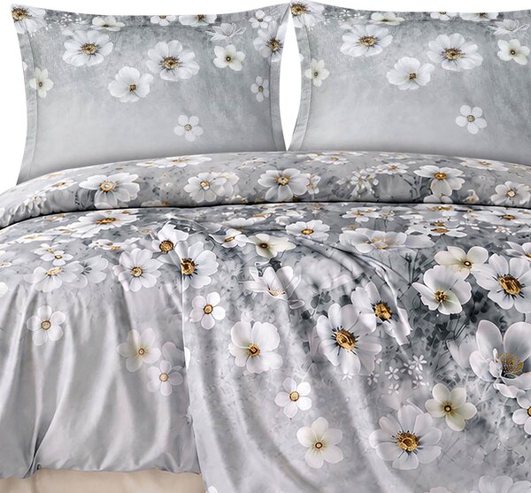 SATÉNOVÉ OBLIEČKY LUXURY SOLARA 160X200 CM, 2KS 70X80 CM KVETY