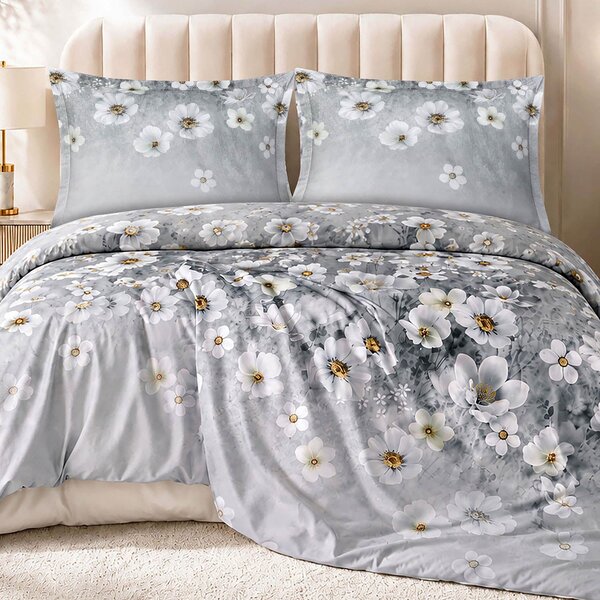 SATÉNOVÉ OBLIEČKY LUXURY SOLARA 160X200 CM, 2KS 70X80 CM KVETY