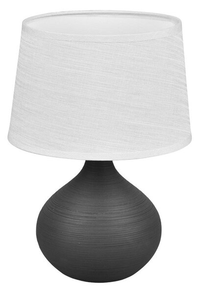Tmavohnedá stolová lampa z keramiky a tkaniny Reality Martin, výška 29 cm