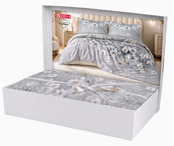 SATÉNOVÉ OBLIEČKY LUXURY SOLARA 160X200 CM, 2KS 70X80 CM KVETY