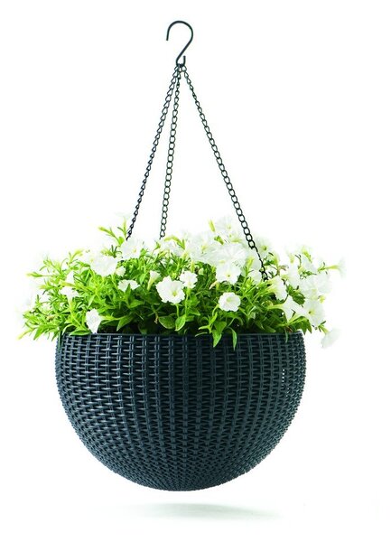 Plastový závesný a nástenný kvetináč ø 35 cm Hangingsphere – Keter