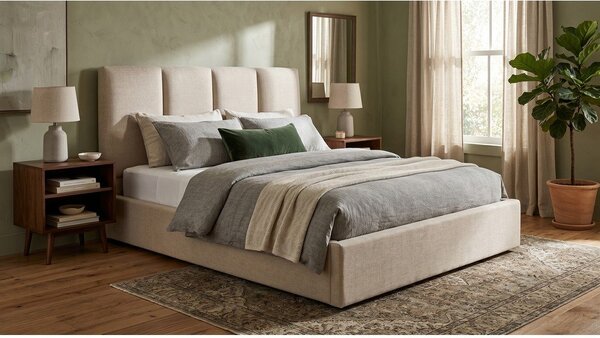 Béžová dvojlôžková posteľ Mazzini Beds Juniper, 180 x 200 cm