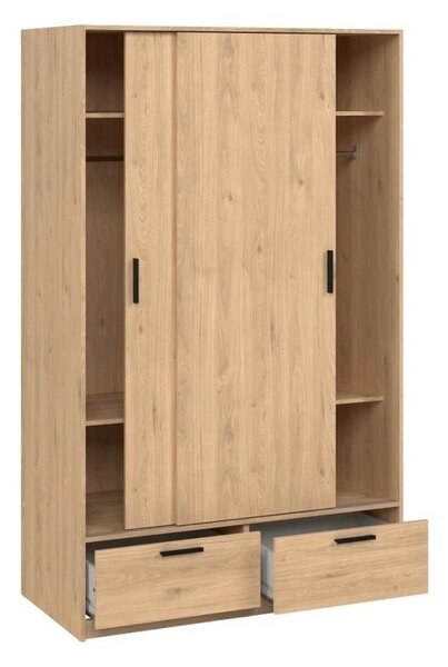 Šatníková skriňa v dekore duba s posuvnými dverami v prírodnej farbe 121x200 cm Line – Tvilum