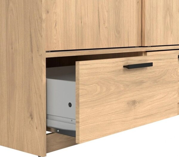 Šatníková skriňa v dekore duba s posuvnými dverami v prírodnej farbe 121x200 cm Line – Tvilum