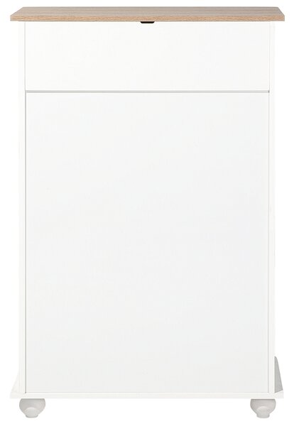 Komoda biela drevotrieska drevo hliník melamínový povrch 117 x 76 x 39 cm úložný priestor 5 zásuviek rustikálny štýl obývačka spálňa
