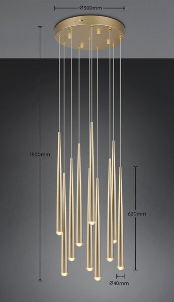 LED závesné svietidlo v zlatej farbe ø 30 cm Cala – Trio Select