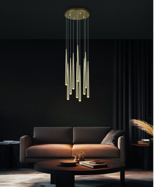 LED závesné svietidlo v zlatej farbe ø 30 cm Cala – Trio Select