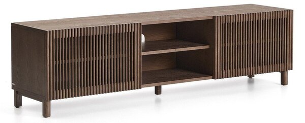 Tmavohnedý TV stolík v dekore orecha 180x49,5x42,5 cm Beyla – Kave Home
