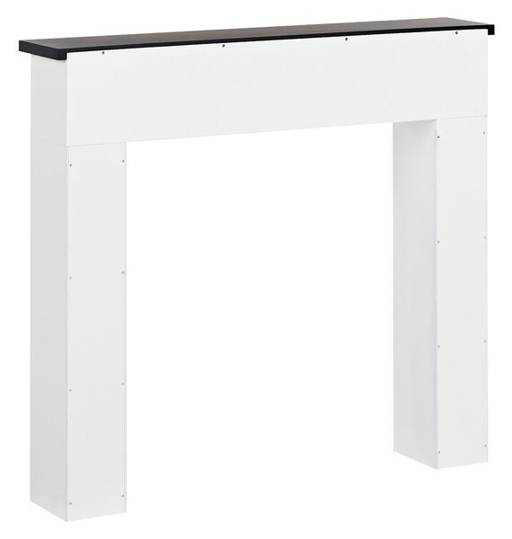 Krbová rímsa biela MDF 110 x 22 x 100 cm krbové obloženie zdobená predná časť tradičný klasický štýl obývacia izba