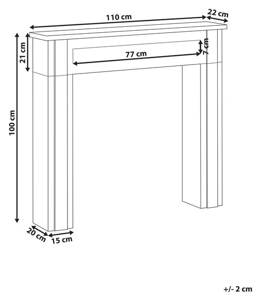 Krbová rímsa biela MDF 110 x 22 x 100 cm krbové obloženie zdobená predná časť tradičný klasický štýl obývacia izba