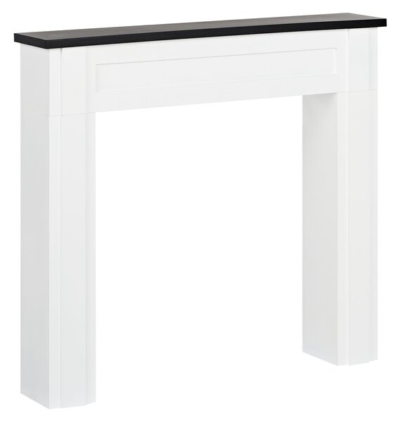 Krbová rímsa biela MDF 110 x 22 x 100 cm krbové obloženie zdobená predná časť tradičný klasický štýl obývacia izba