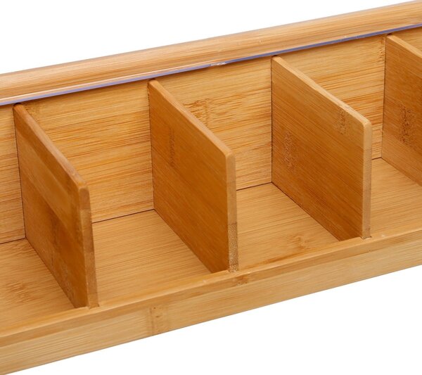 Drevený organizér na čaj Modern, 36x11x9,5 cm