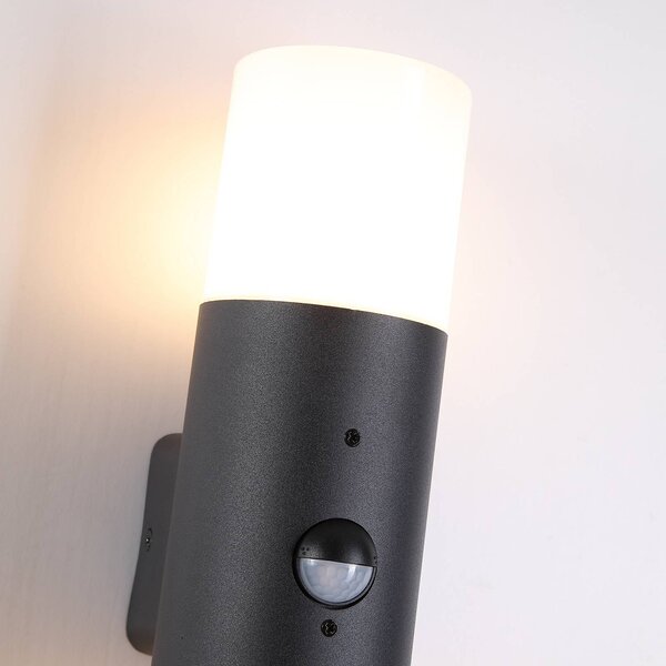 Searchlight Vonkajšie nástenné svietidlo Cannes, výška 30 cm, čierno-biela, 2-pl. žiarovka,, Čierna, Hliník, Moderný, Nástenné svietidlo