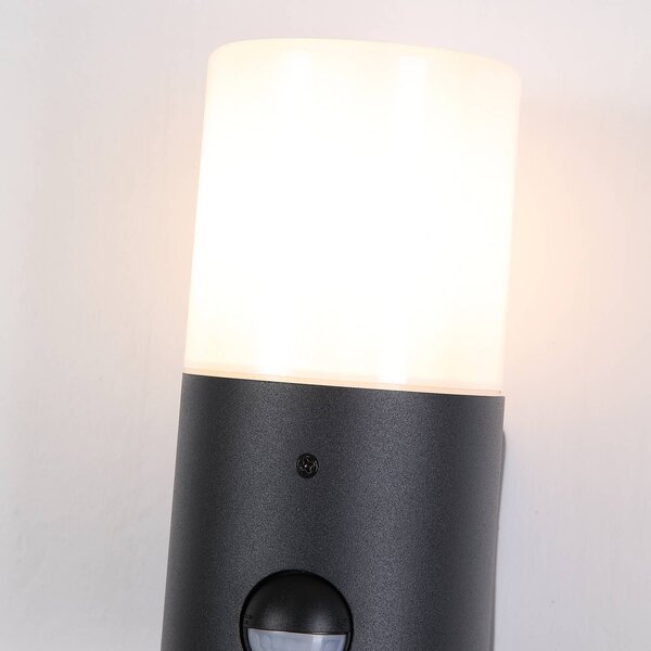Searchlight Vonkajšie nástenné svietidlo Cannes, výška 17 cm, čierno-biela, 1-pl. žiarovka,, Čierna, Hliník, Moderný, Nástenné svietidlo
